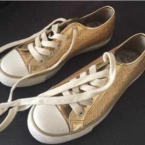Gold converse like shoes 7.5